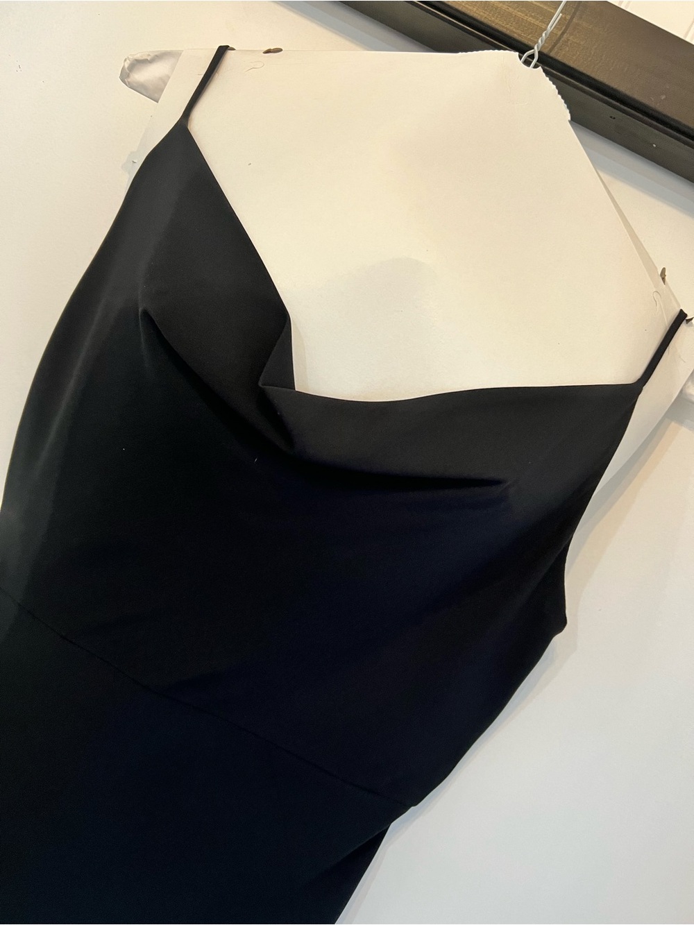 She + Sky Black Strapless Cowl Neck Slip Dress